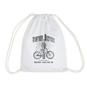 BICYCLETTE, VÉLO, VINTAGE, RÉTRO, CADEAU, T-SHIRT - Sac de sport léger - blanc - Devant