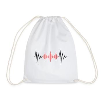 Podcast heartbeat - Drawstring Bag - white - Front
