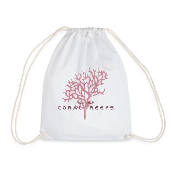 Coral - Drawstring Bag - white - Front