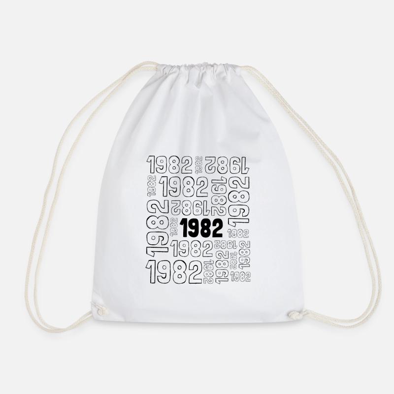 Born in 1982 - 40th birthday, wedding anniversary - Drawstring Bag - white