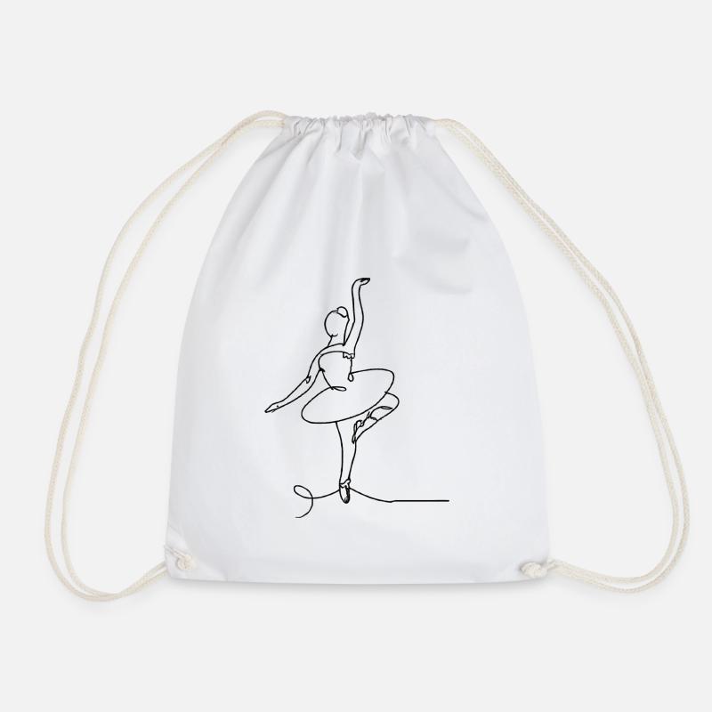Ballerina One line drawing - Turnbeutel - Weiß