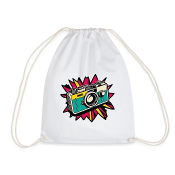 Retro Camera - Drawstring Bag - white - Front