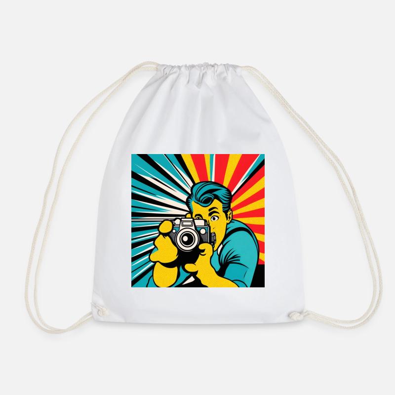 Pop Art Photographer - Drawstring Bag - white