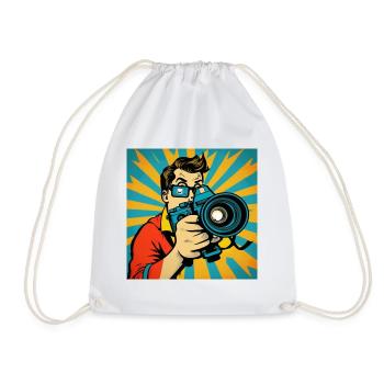 Photographe Pop Art - Sac de sport léger - blanc - Devant