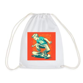 Skater Boy - Drawstring Bag - white - Front