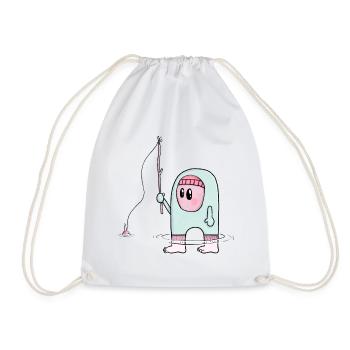 The Tiny Adventures - pêcheur amusant pieds nus - Sac de sport léger - blanc - Devant