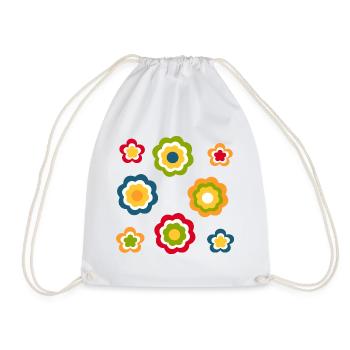 Fleur Motif Rétro Hippie Festival des années 70 - Sac de sport léger - blanc - Devant