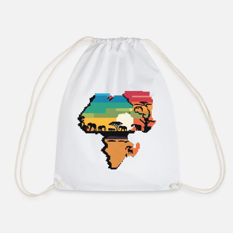 Africa in pixels - Drawstring Bag - white