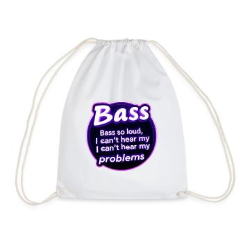 Bass too strong deep vibrations - Drawstring Bag - white - Front