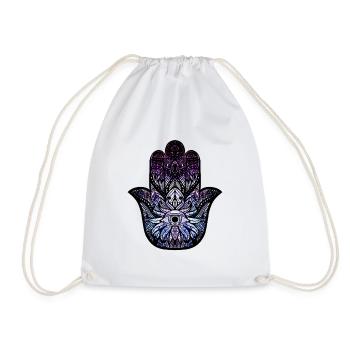 Cosmic Hamsa - Drawstring Bag - white - Front
