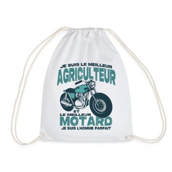 Le meilleur motard et le meilleur agriculteur - Sac de sport léger - blanc - Devant