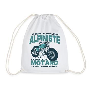 Le meilleur motard et le meilleur alpiniste - Sac de sport léger - blanc - Devant