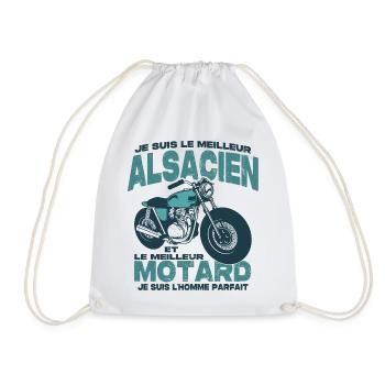 Le meilleur motard et le meilleur alsacien - Sac de sport léger - blanc - Devant