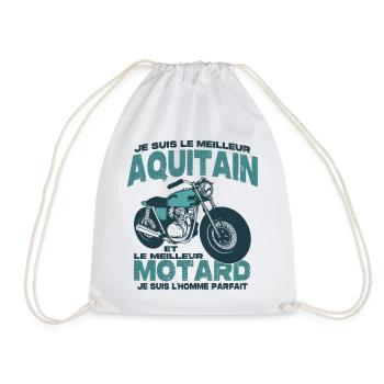 Le meilleur motard et le meilleur aquitain - Sac de sport léger - blanc - Devant