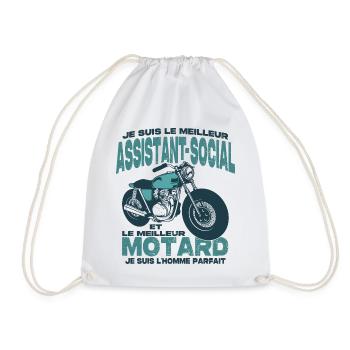 Le meilleur motard et le meilleur assistant-social - Sac de sport léger - blanc - Devant