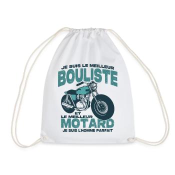 Le meilleur motard et le meilleur bouliste - Sac de sport léger - blanc - Devant