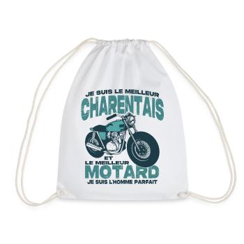 Le meilleur motard et le meilleur charentais - Sac de sport léger - blanc - Devant