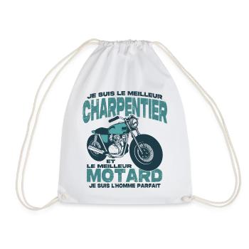 Le meilleur motard et le meilleur charpentier - Sac de sport léger - blanc - Devant