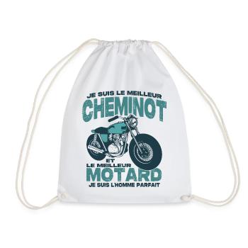 Le meilleur motard et le meilleur cheminot - Sac de sport léger - blanc - Devant