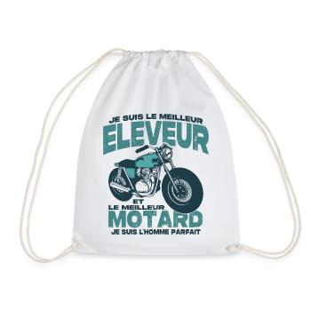 Le meilleur motard et le meilleur éleveur - Sac de sport léger - blanc - Devant