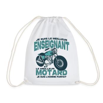 Le meilleur motard et le meilleur enseignant - Sac de sport léger - blanc - Devant