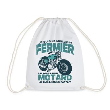 Le meilleur motard et le meilleur fermier - Sac de sport léger - blanc - Devant