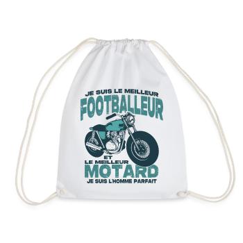 Le meilleur motard et le meilleur footballeur - Sac de sport léger - blanc - Devant