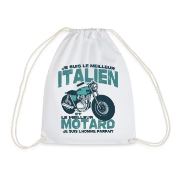 Le meilleur motard et le meilleur italien - Sac de sport léger - blanc - Devant