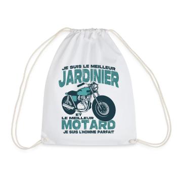 Le meilleur motard et le meilleur jardinier - Sac de sport léger - blanc - Devant