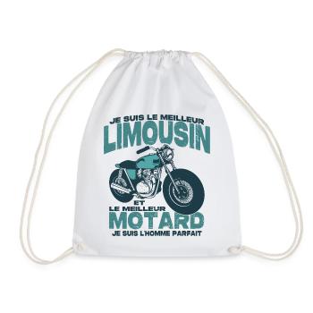 Le meilleur motard et le meilleur limousin - Sac de sport léger - blanc - Devant