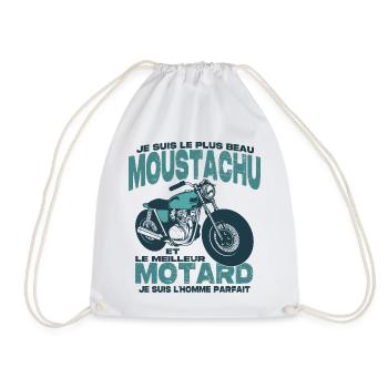 Le meilleur motard et le le plus beau moustachu - Sac de sport léger - blanc - Devant