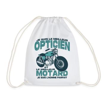 Le meilleur motard et le meilleur opticien - Sac de sport léger - blanc - Devant