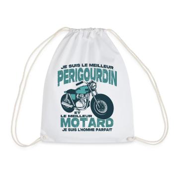 Le meilleur motard et le meilleur perigourdin - Sac de sport léger - blanc - Devant