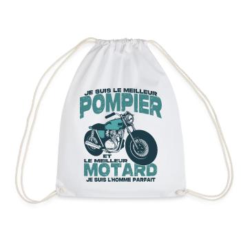 Le meilleur motard et le meilleur pompier - Sac de sport léger - blanc - Devant