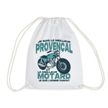 Le meilleur motard et le meilleur provençal - Sac de sport léger - blanc - Devant