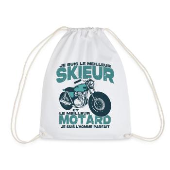 Le meilleur motard et le meilleur skieur - Sac de sport léger - blanc - Devant