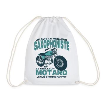 Le meilleur motard et le meilleur saxophoniste - Sac de sport léger - blanc - Devant