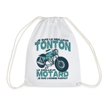Le meilleur motard et le meilleur tonton - Sac de sport léger - blanc - Devant
