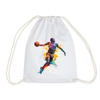 Basketball Basketball Player Sport Splash Colorful - Drawstring Bag - white - Front