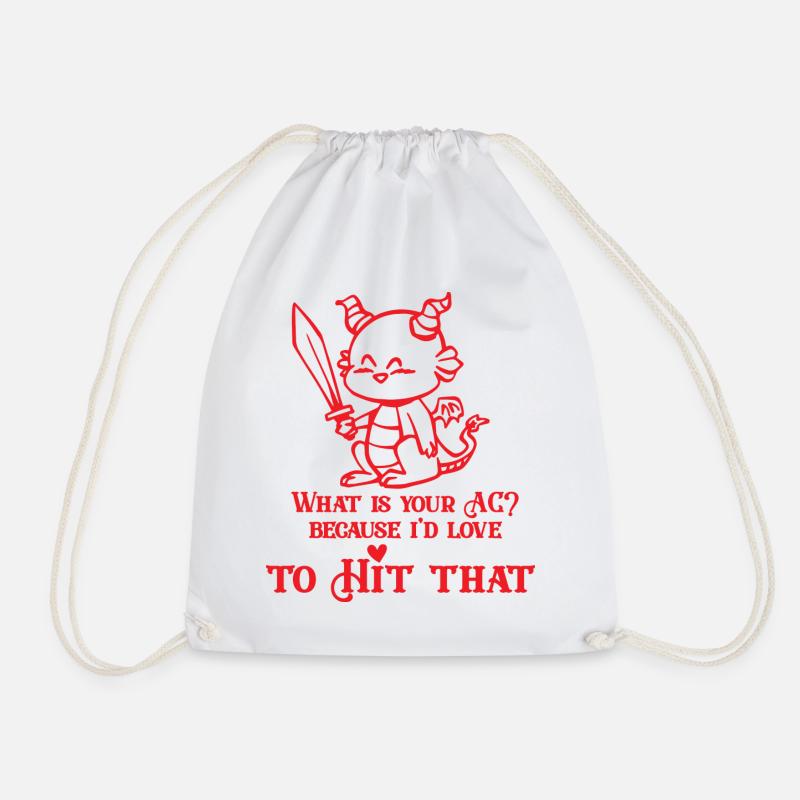 What is your AC? Because i'd love to hit that - Drawstring Bag - white