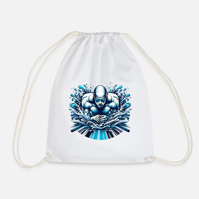 Hydropower: Floating Champion - Drawstring Bag - white
