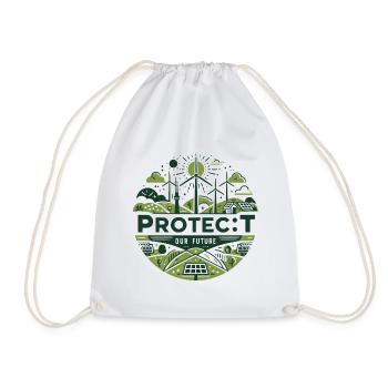 Protect Our Future Sustainability Art - Drawstring Bag - white - Front