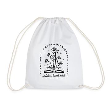 Book lover club witch academia aesthetic - Drawstring Bag - white - Front