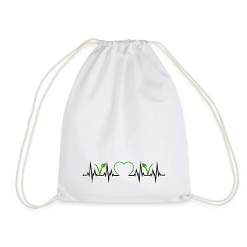 Végétalien Végétarien Heartbeat Coeur ECG Végétalien - Sac de sport léger - blanc - Devant