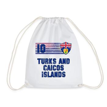 Turks and Caicos Islands Football Team - Drawstring Bag - white - Front