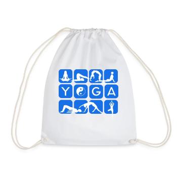 I love yoga chakra om symbol - Drawstring Bag - white - Front