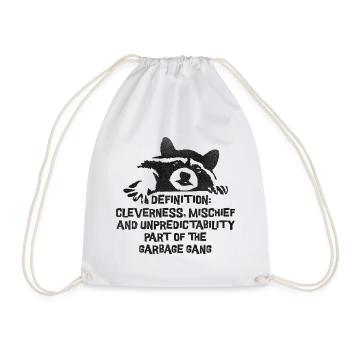 Raccoon funny Definition - Drawstring Bag - white - Front