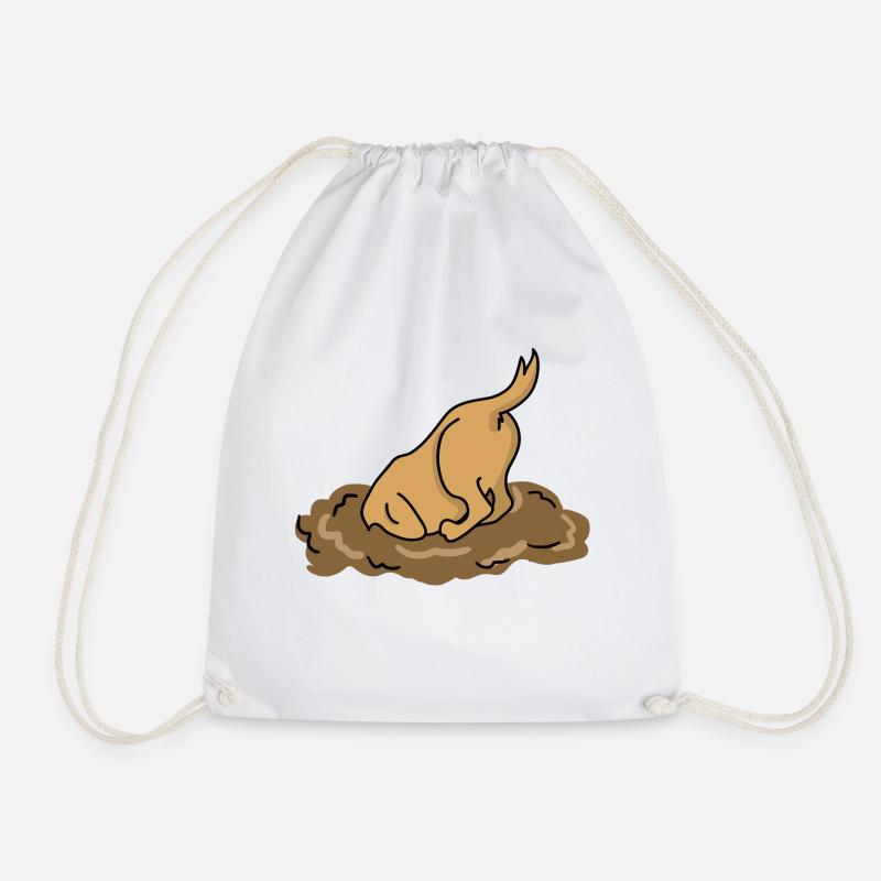 dog - Drawstring Bag - white