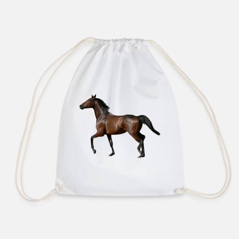 horse - Drawstring Bag - white