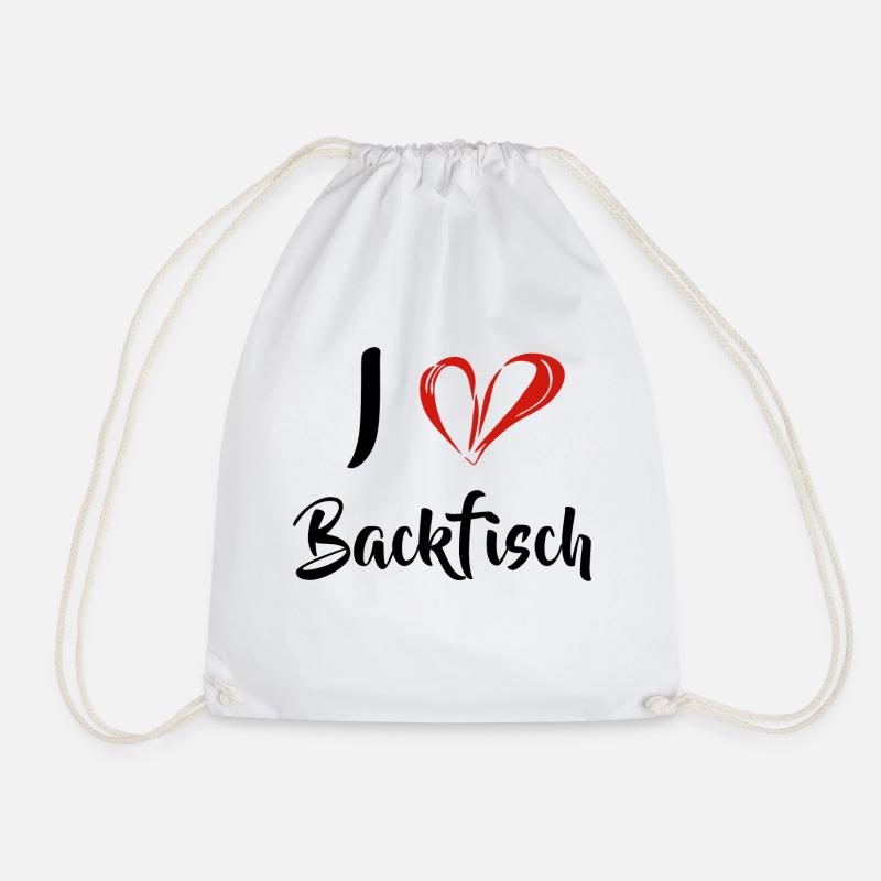 Lecker Fisch - I Love Backfisch - Turnbeutel - Weiß